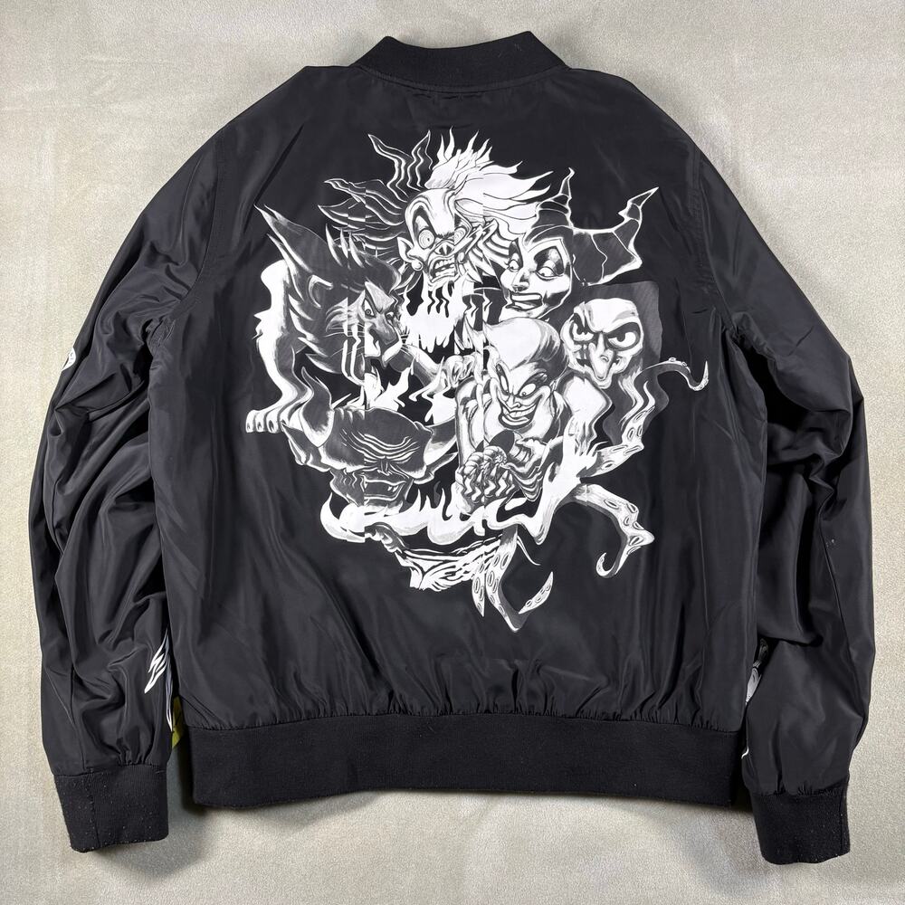 Disney‎ Villains x Heidi Klum Bomber Jacket Black Graphic Zip Women’s M